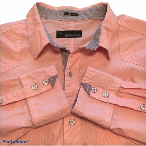 BUCKLE BLACK Shirt Standard Fit Peach Size XL - Picture 2 of 5